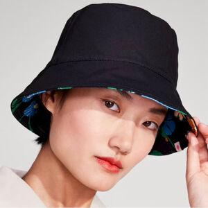 Kate Spade Emily Plaid Navy Reversible Bucket Hat